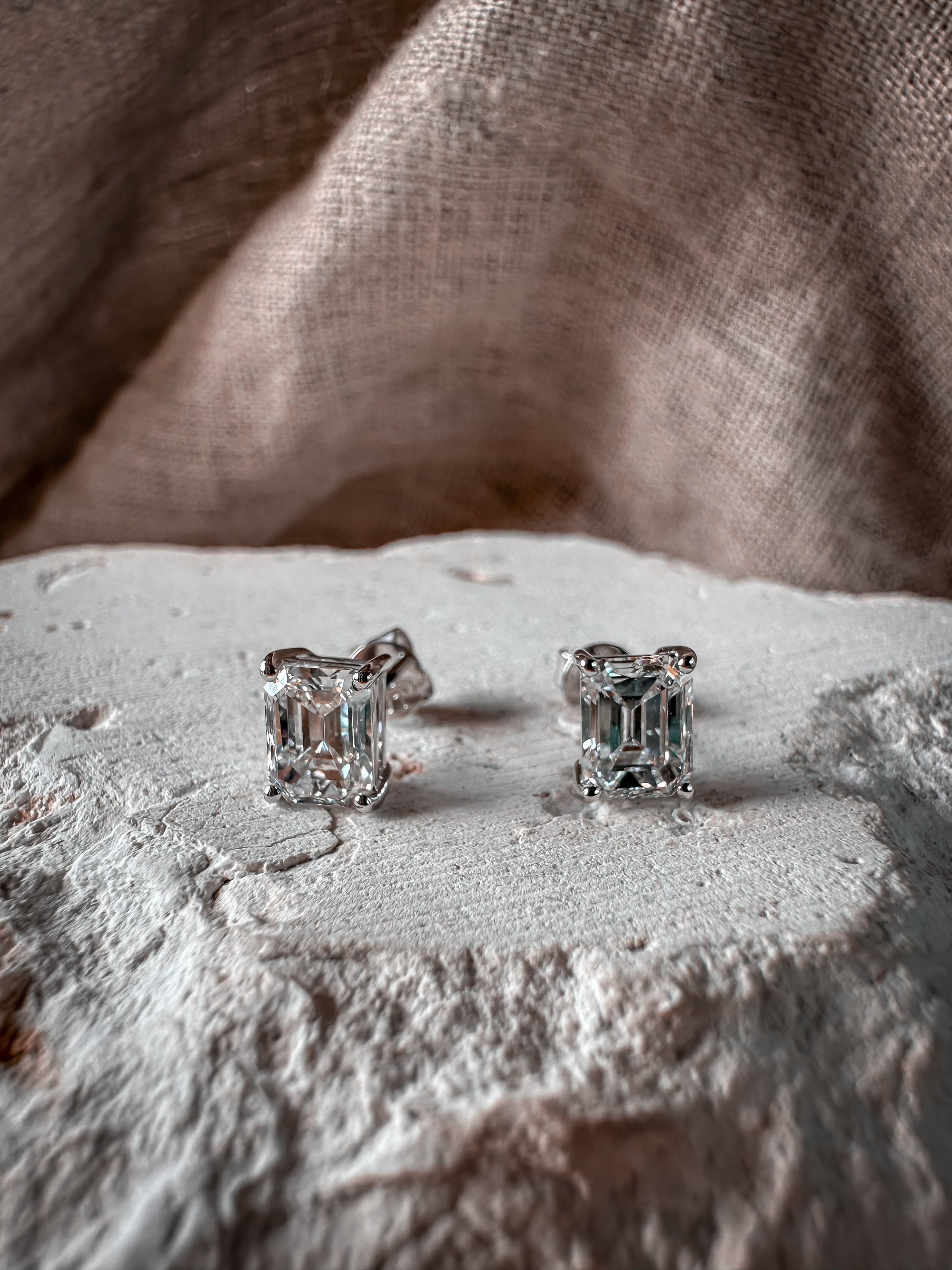 The Essentials Emerald Cut 2ctw Diamond Studs