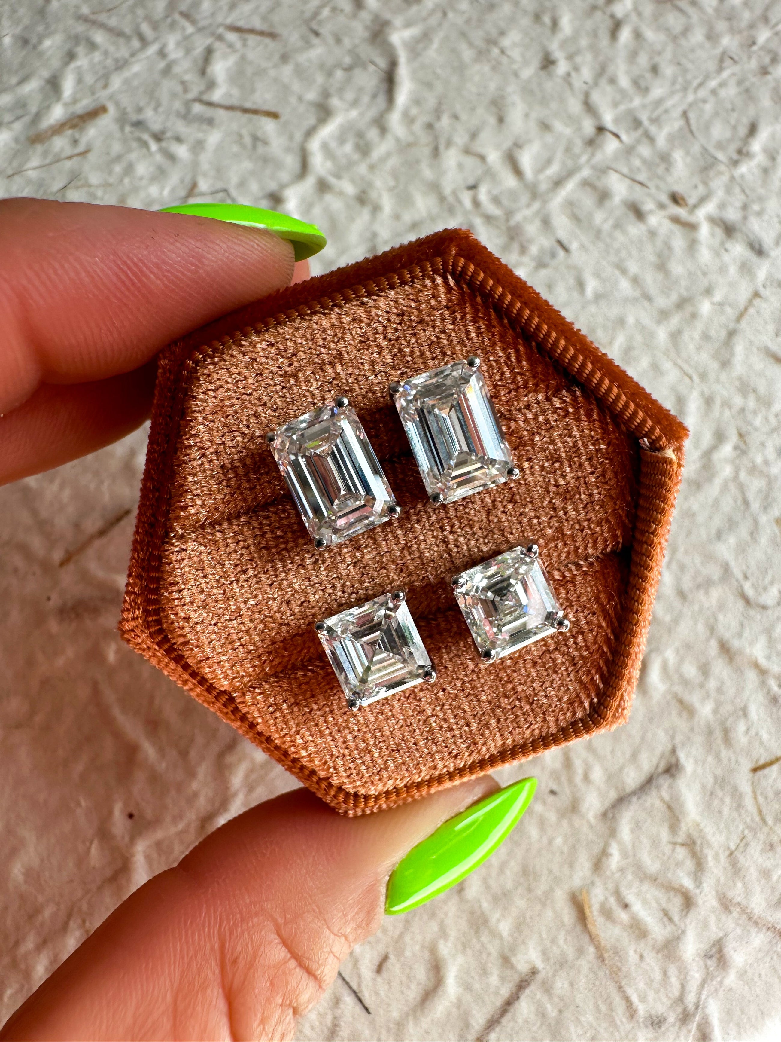 The Ice Queens - Asscher Cut 4ctw Diamond Studs