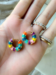 Rainbow Enamel Hoops