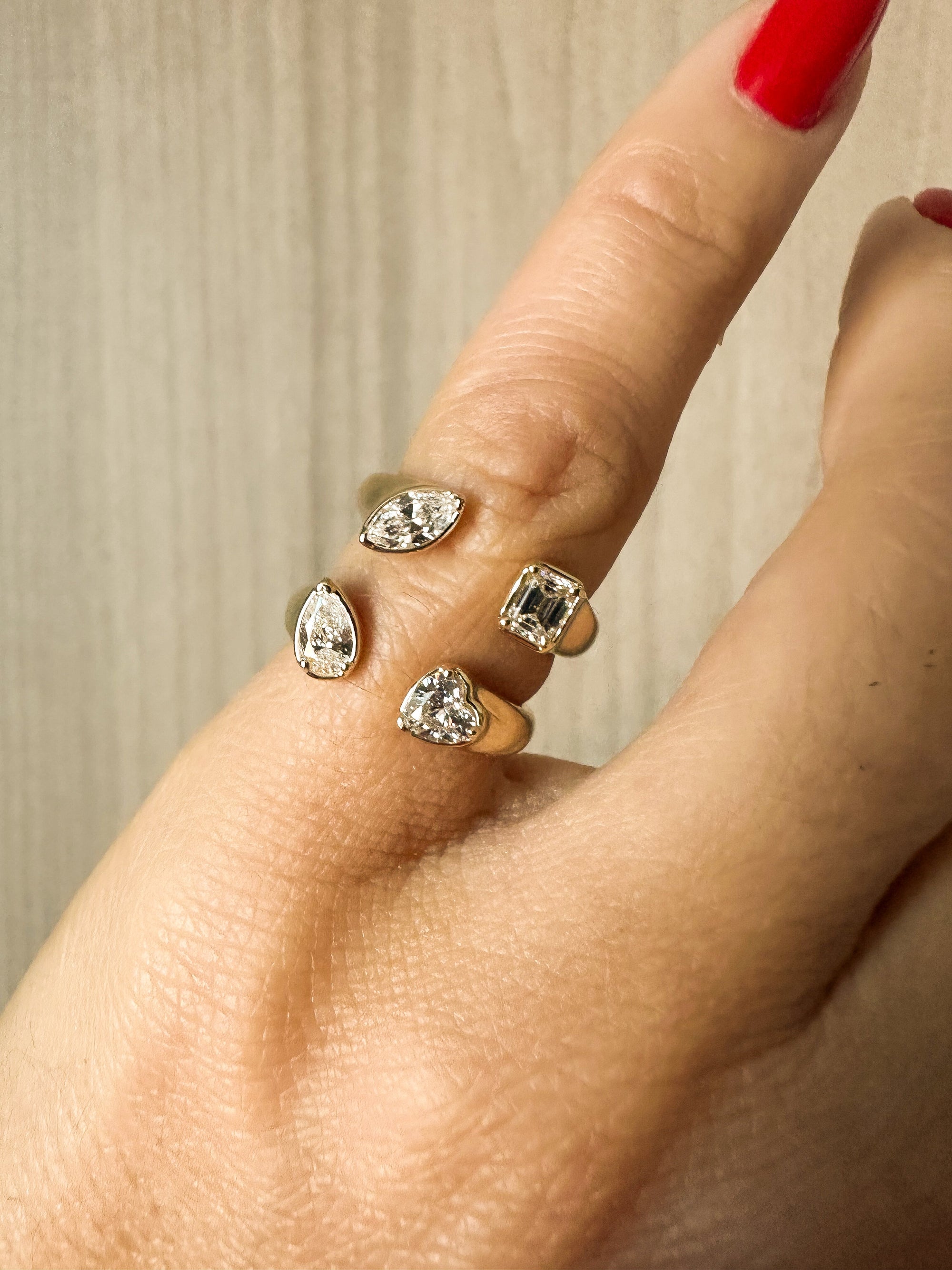 Heart & Emerald Diamond Pinky Ring