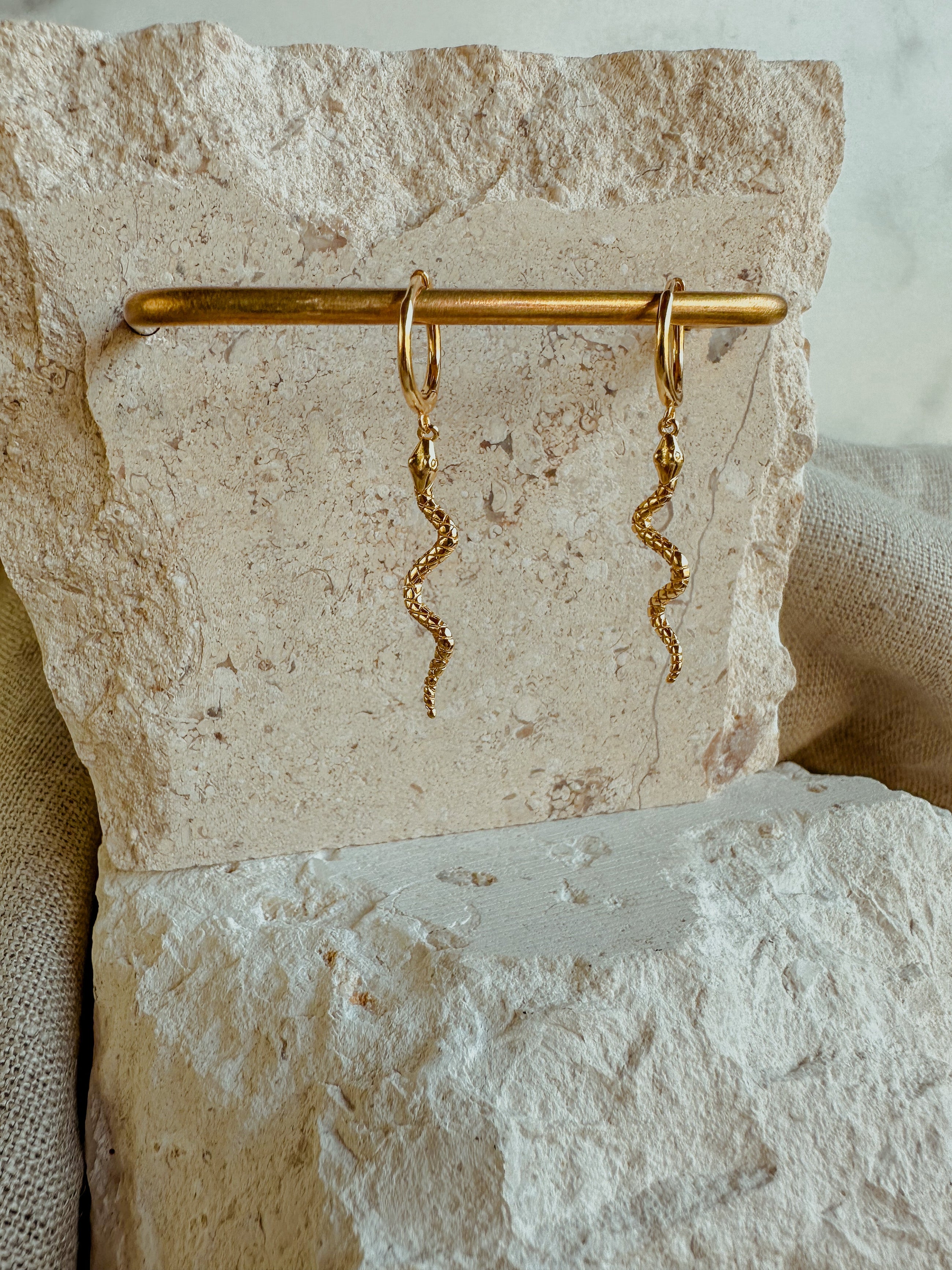 Gold Snake Earrings