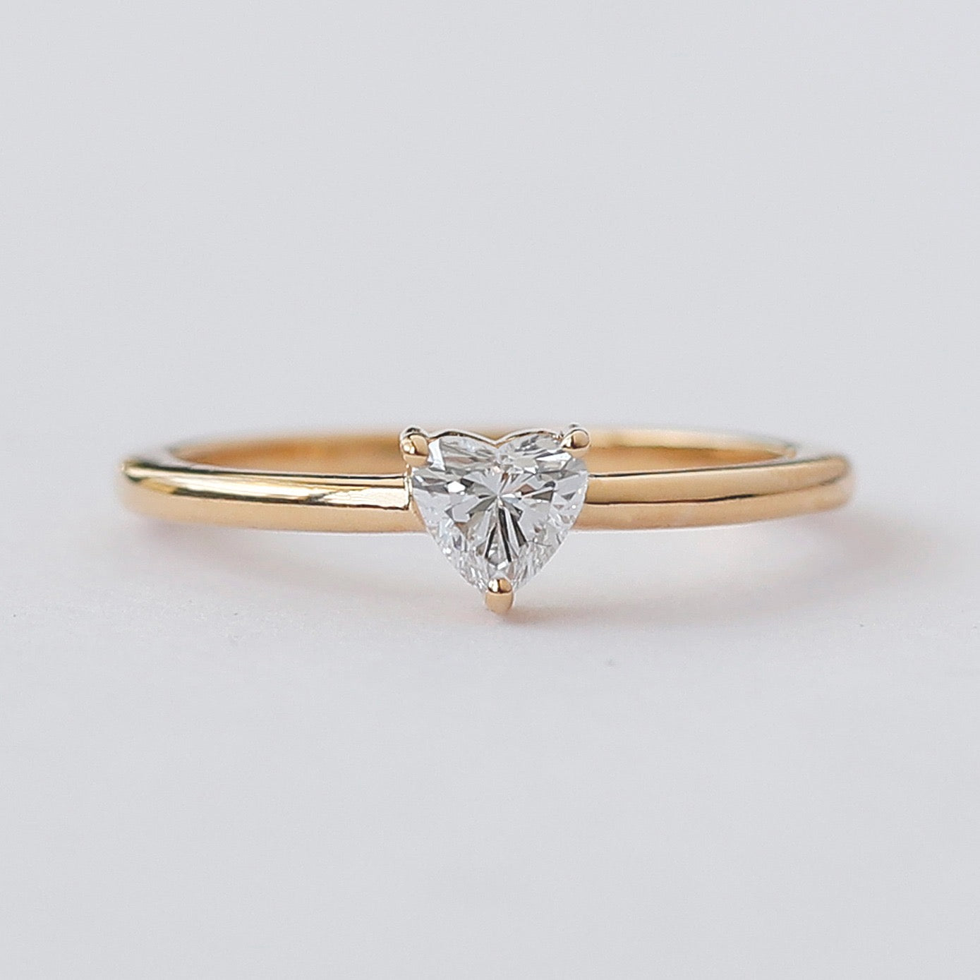 Heart Whisper Thin Solitaire Ring