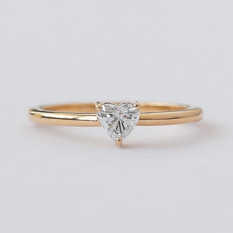Heart Whisper Thin Solitaire Ring