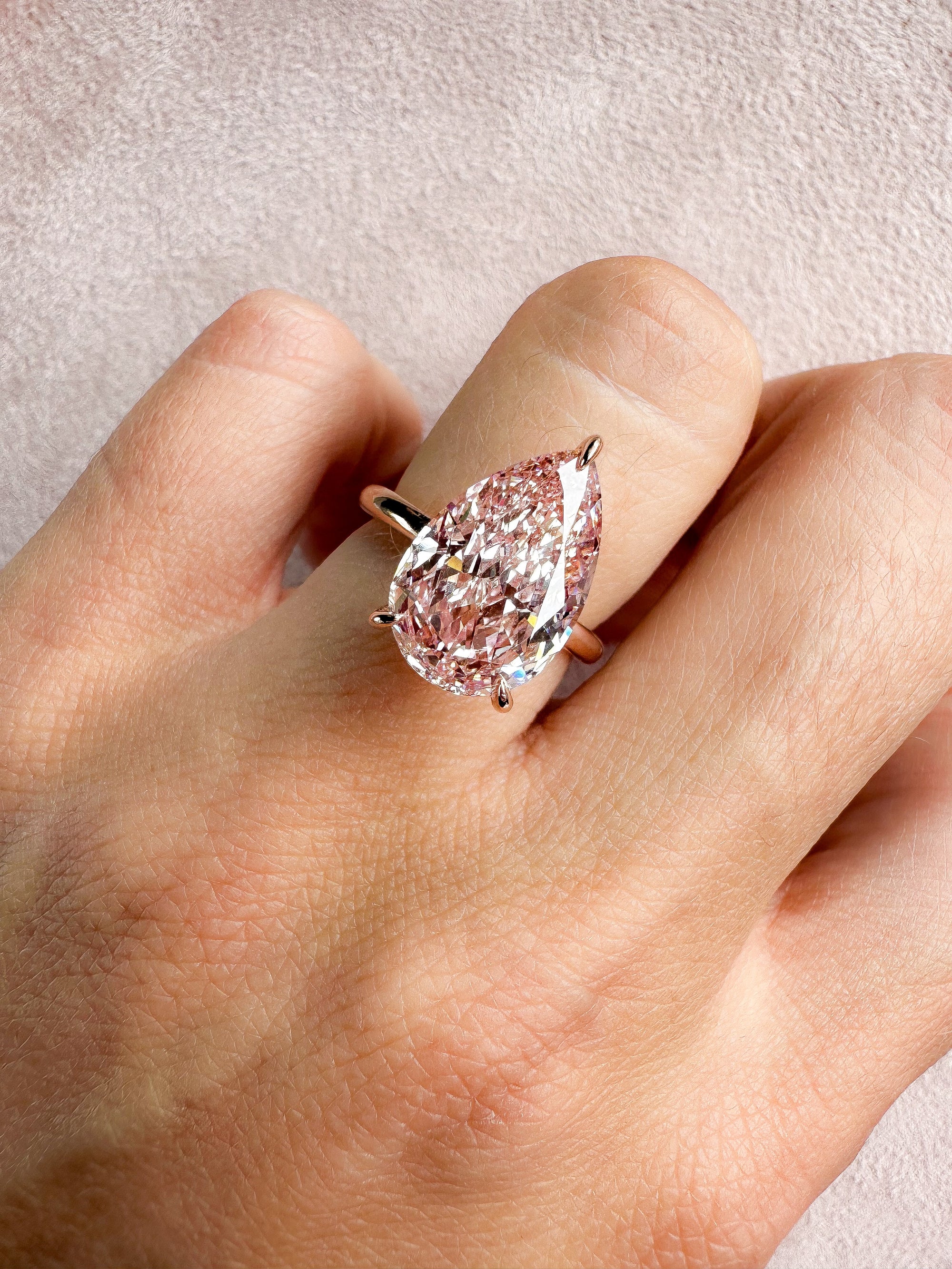 The Pink Pear Diamond Ring