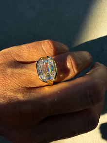 Heirloom Antique Emerald Bezel Ring