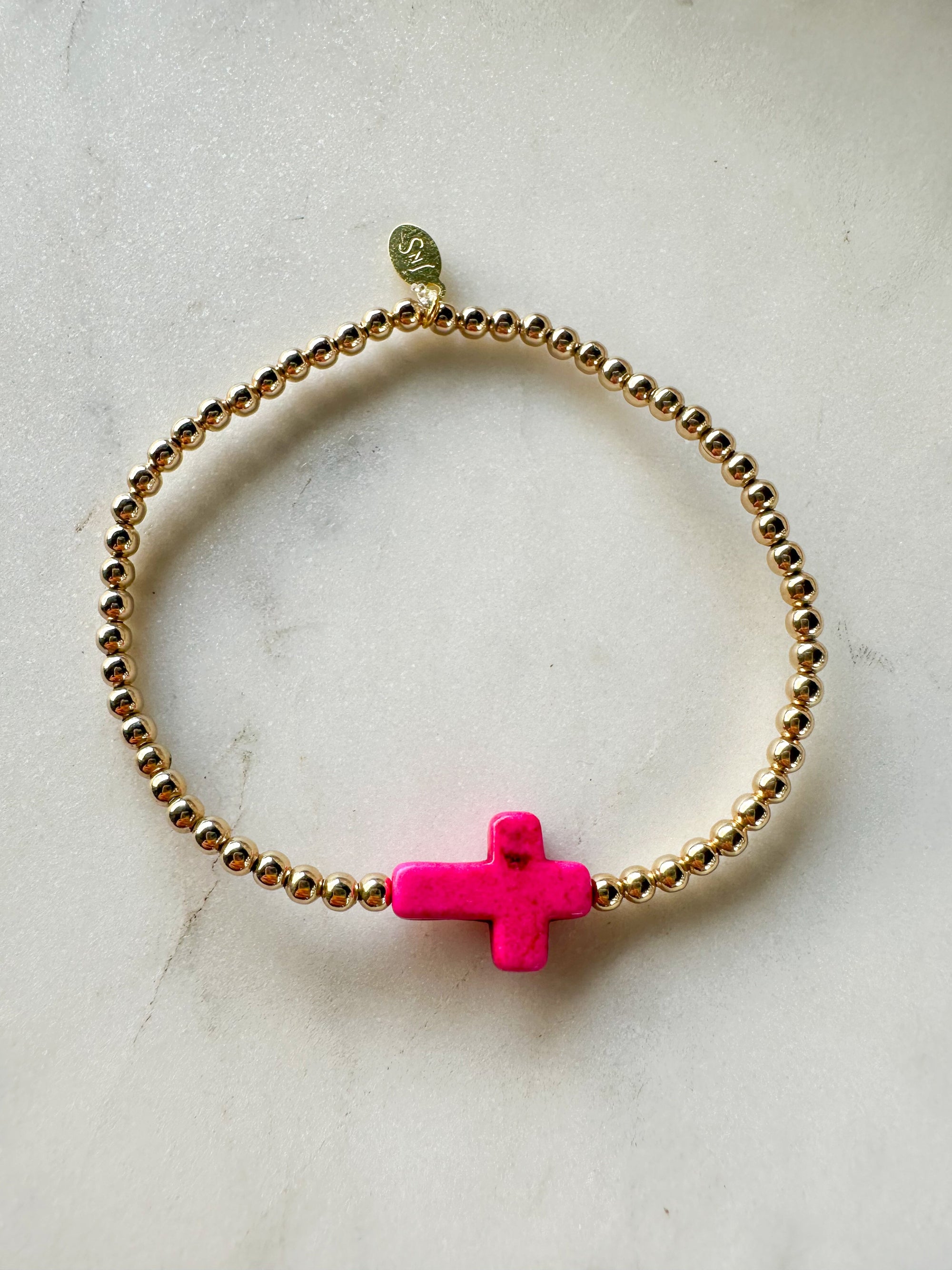 Pink Cross Bracelet