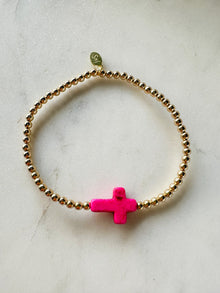 Pink Cross Bracelet