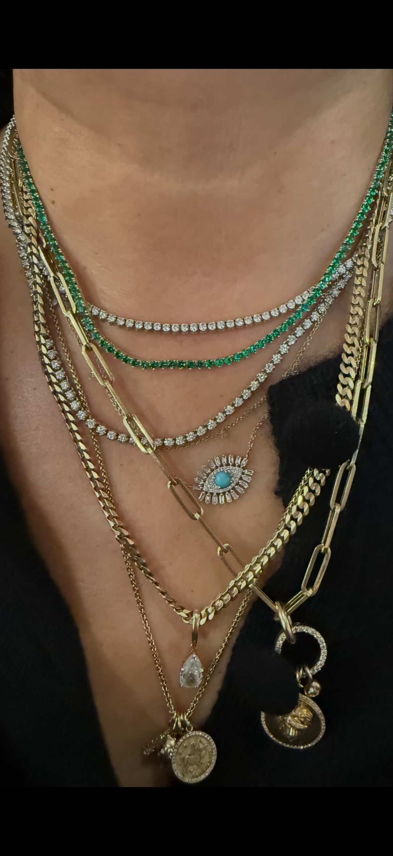 The Clover Green Tennis Necklace