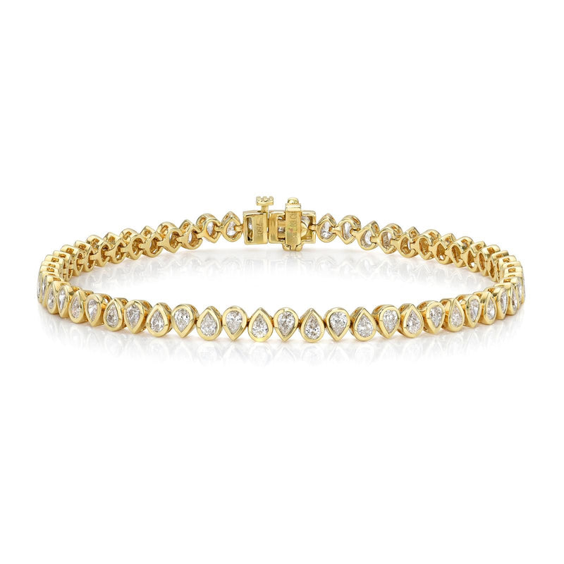 The Alternating Pear Bezel Tennis Bracelet