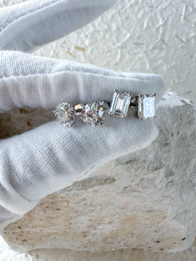 The Cool Girls - Emerald Cut 3ctw Diamond Studs