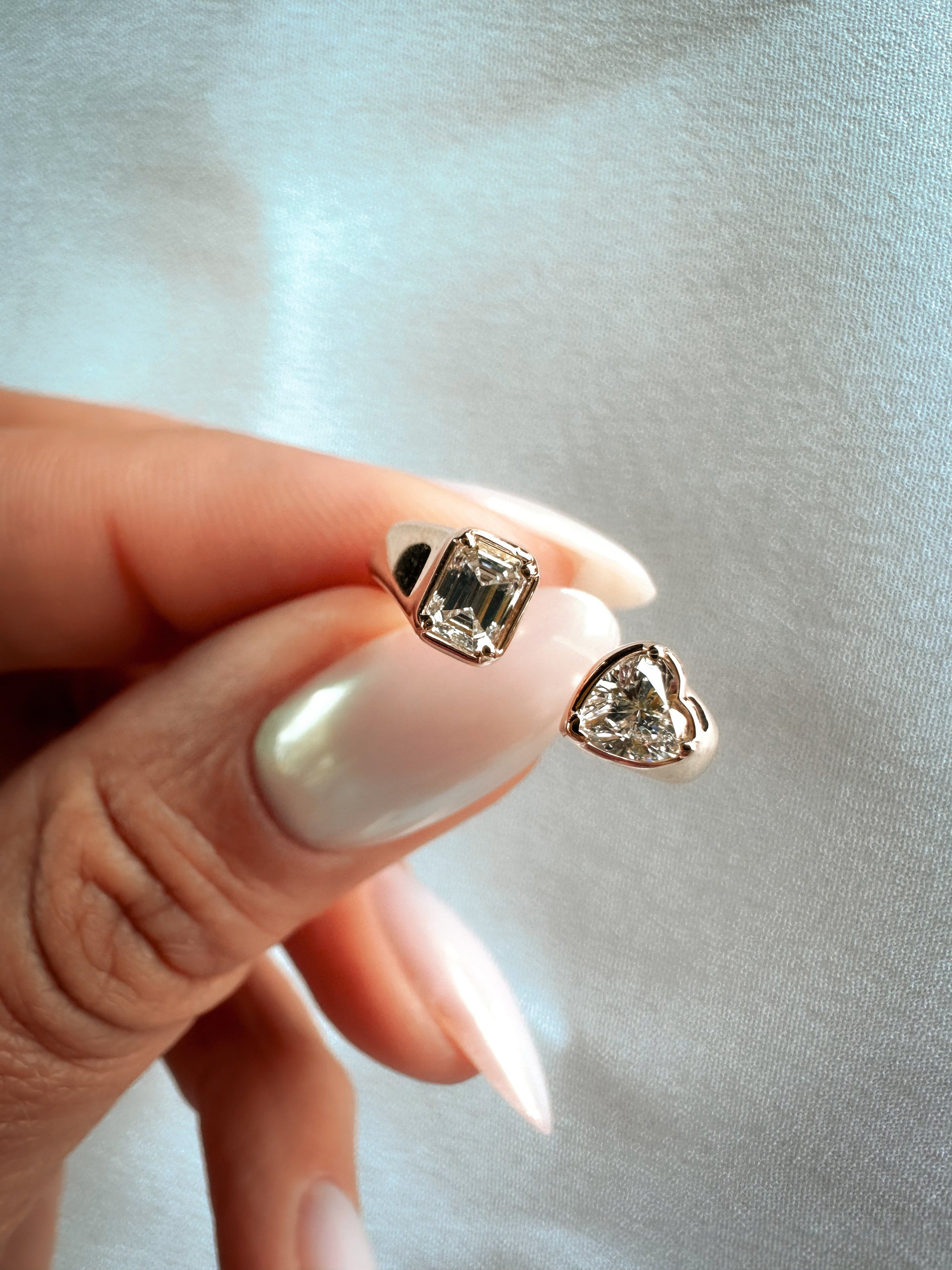 Heart & Emerald Diamond Pinky Ring