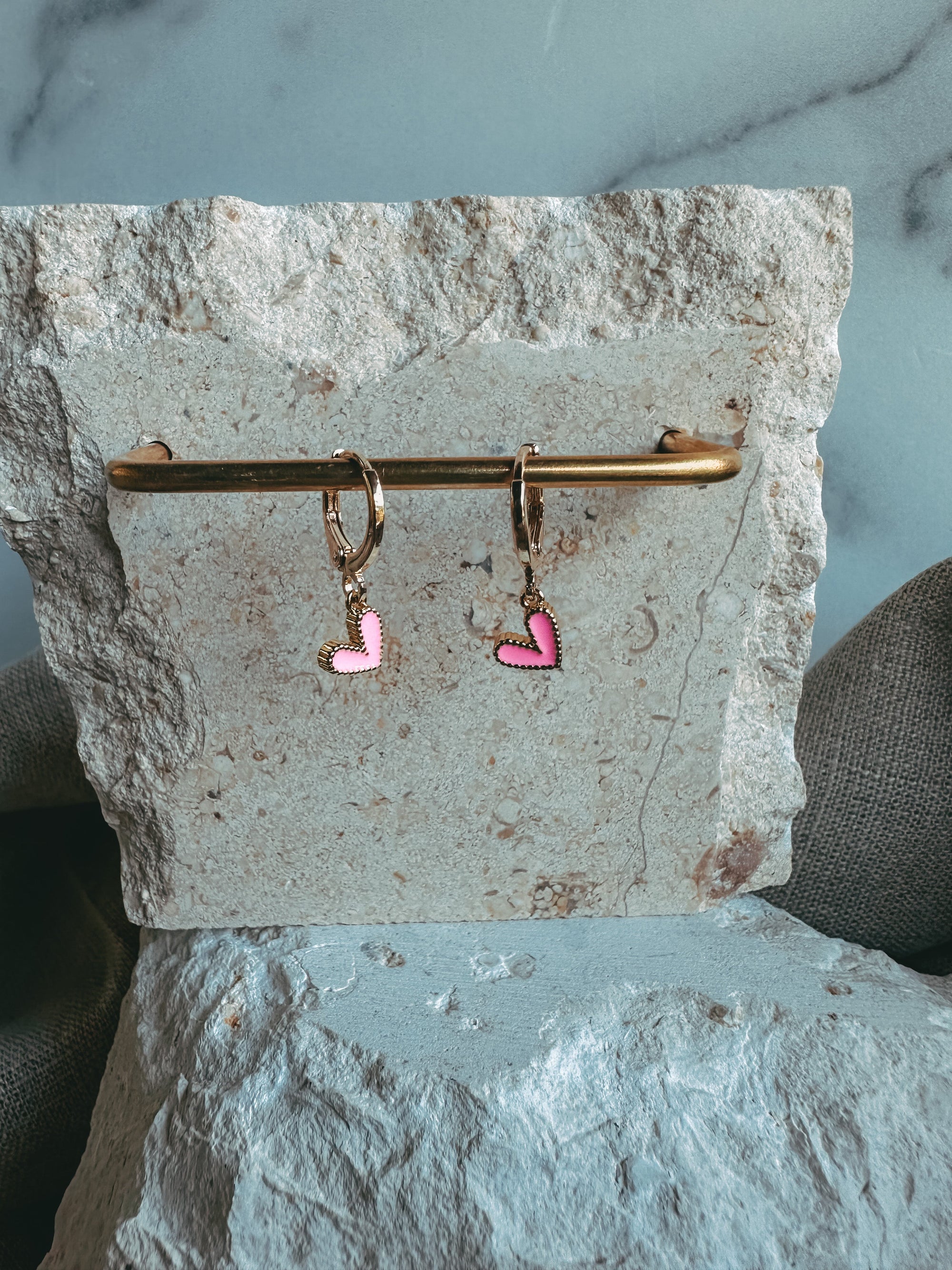Mini Pink Heart Earrings