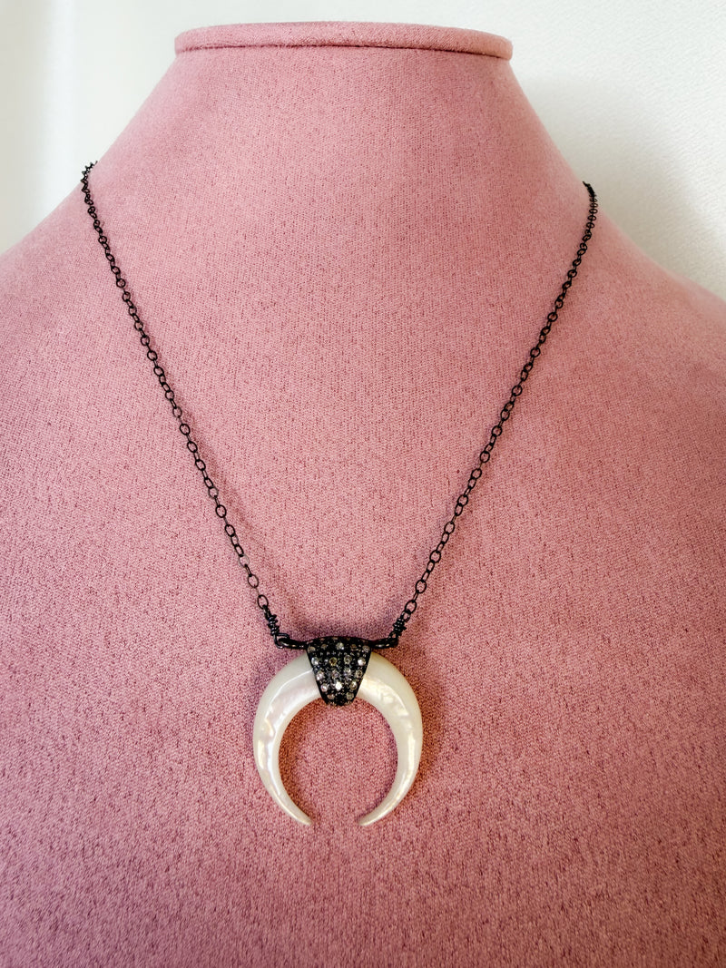 Midnight Crescent Horn Necklace