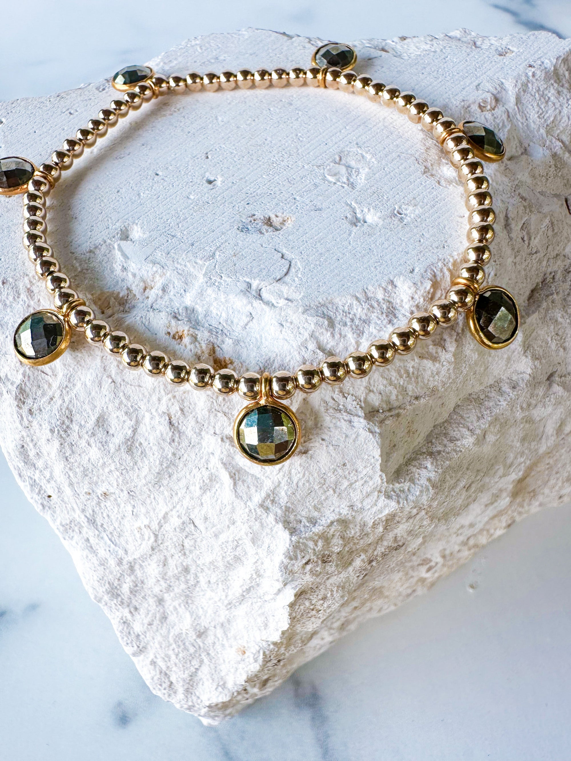 Pyrite Drop Bracelet
