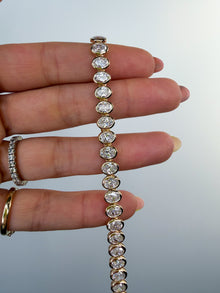 Large Oval Bezel Set Tennis Bracelet