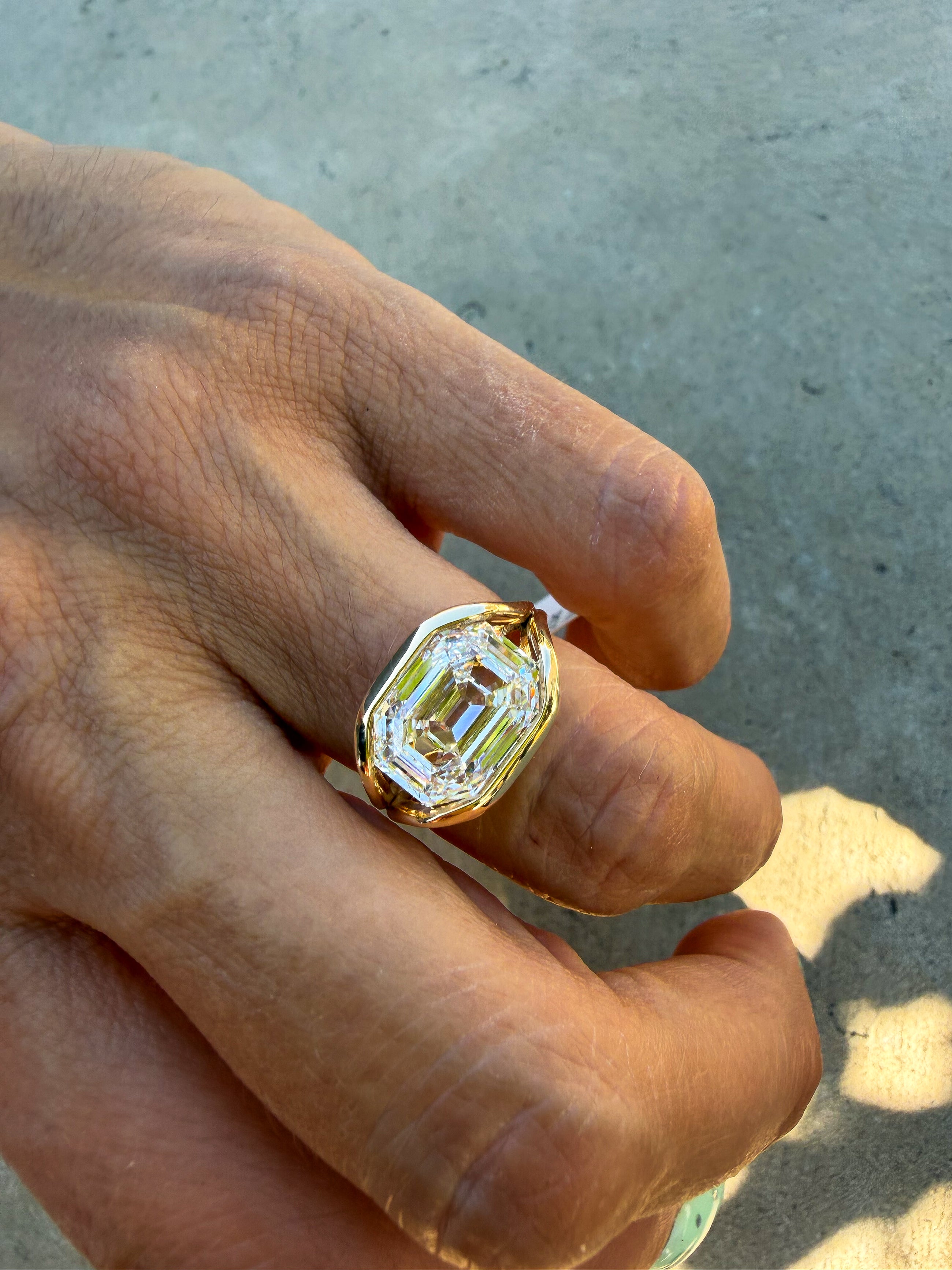 Heirloom Antique Emerald Bezel Ring