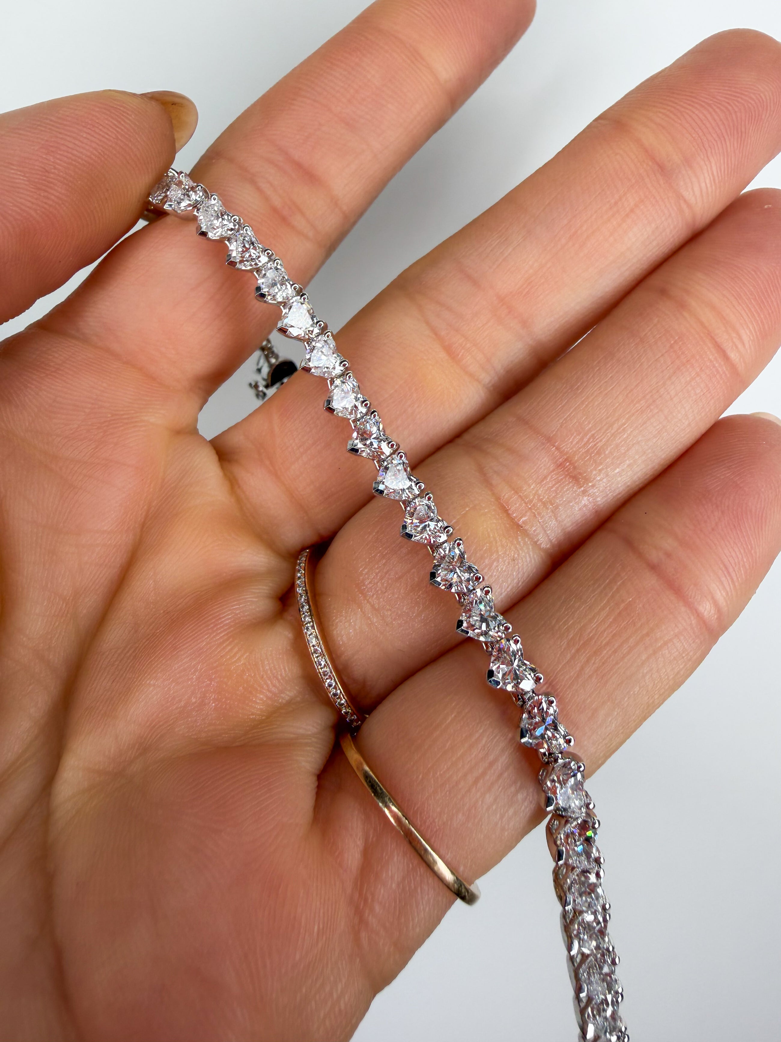 The Vertical Heart Tennis Bracelet