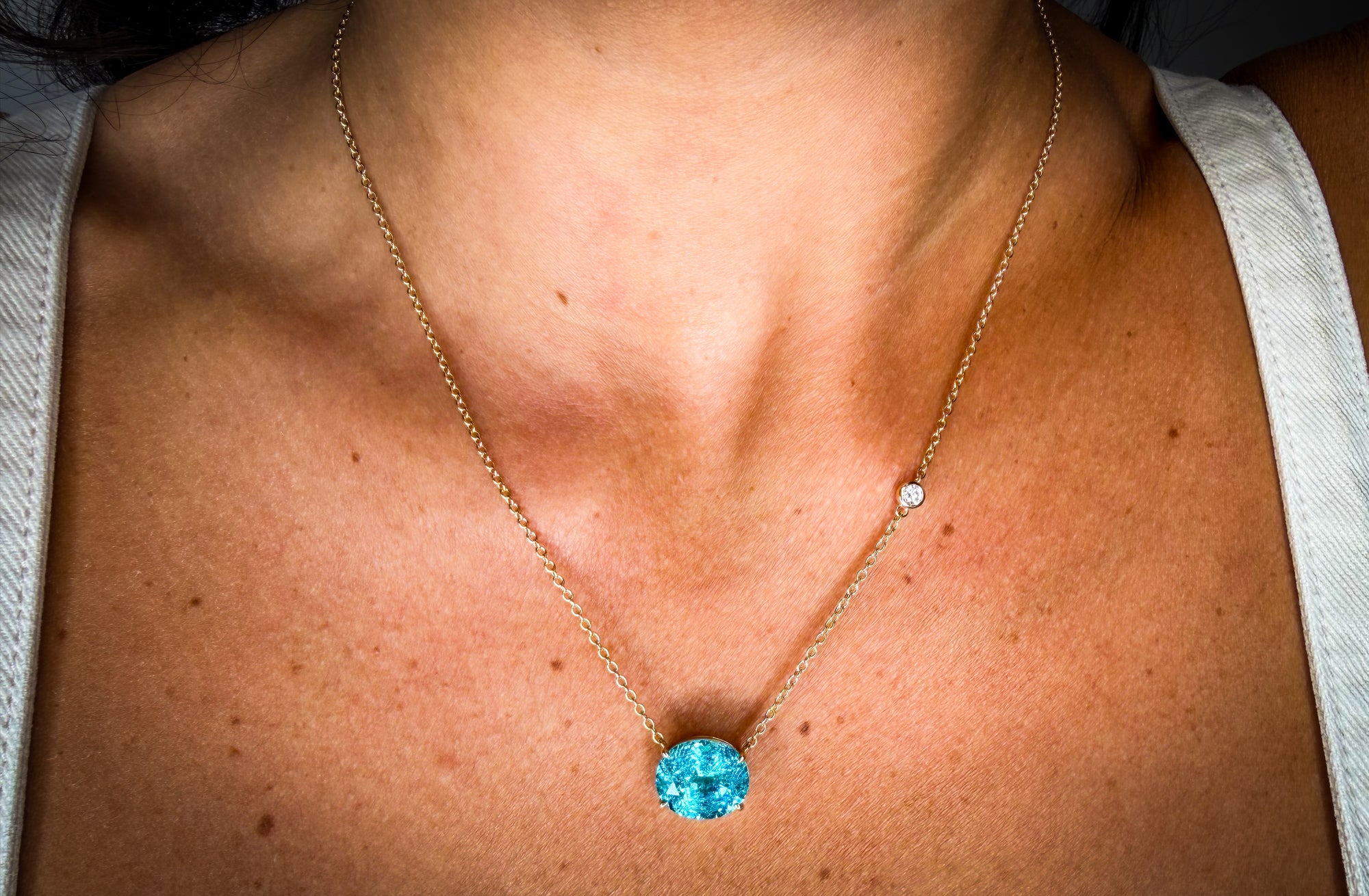Crushed Ice Oval Paraiba Necklace