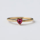 Heart Ruby Whisper Thin Solitaire Ring