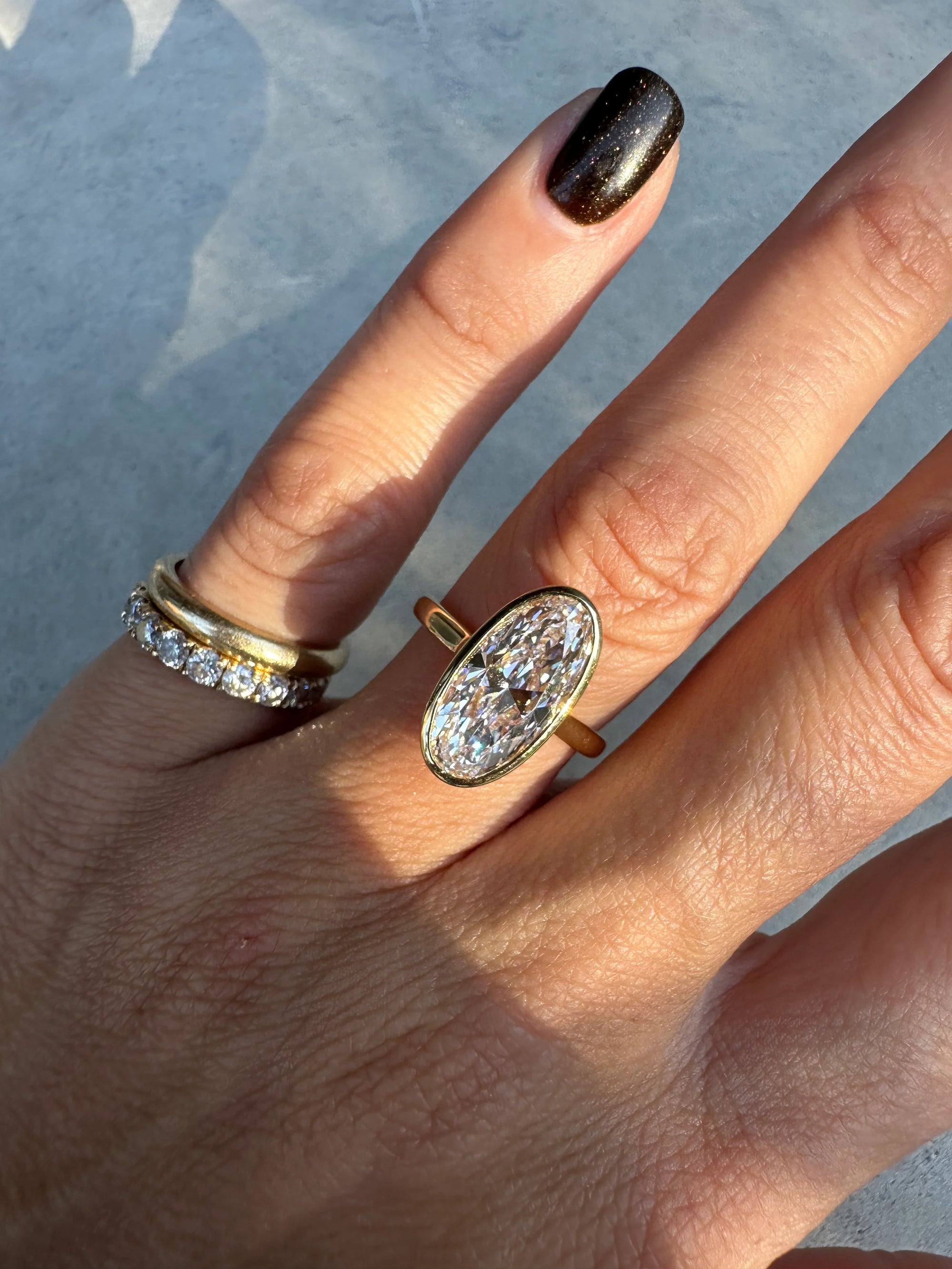 Moval Bezel Diamond Ring