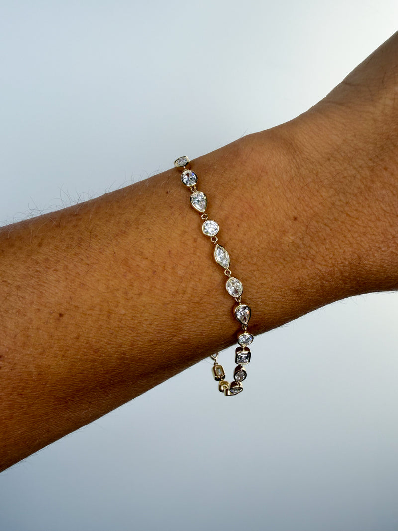 Bezel Multi-Shape Chain Bracelet