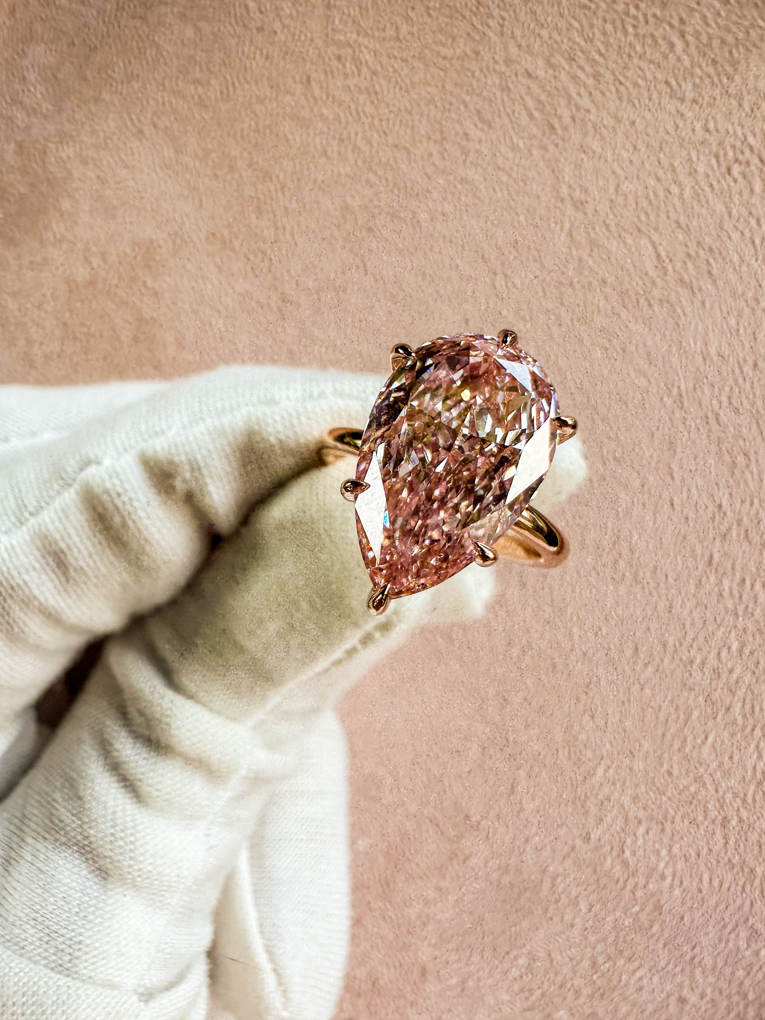 The Pink Pear Diamond Ring