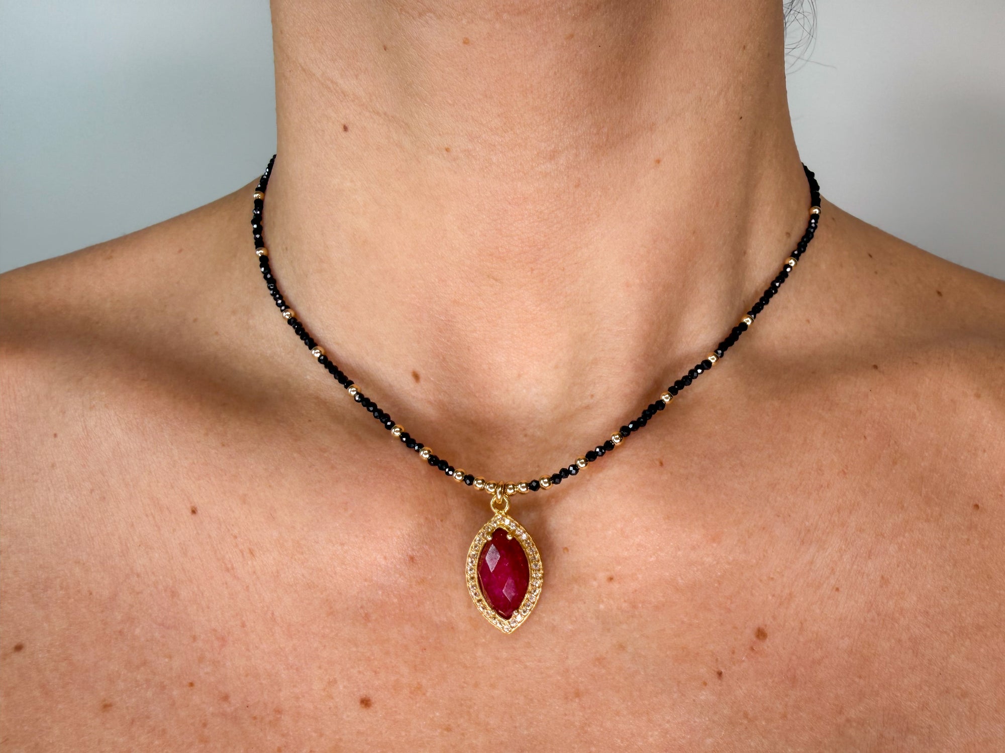 Crimson Marquise Necklace