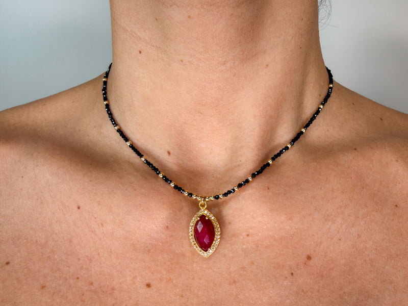 Crimson Marquise Necklace