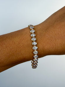 Large Oval Bezel Set Tennis Bracelet