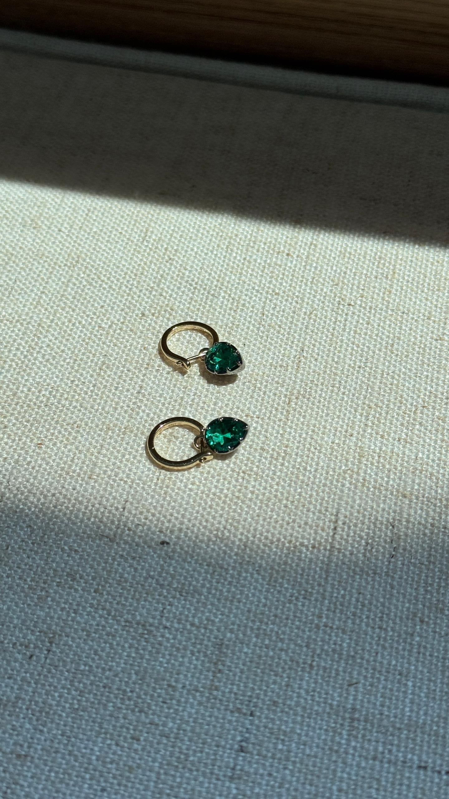 The Seraphine Green Pear Earrings