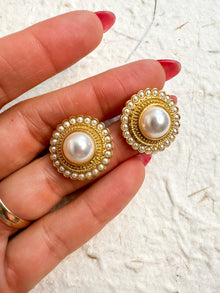 Luxe Pearl Halo Studs