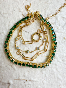 Green Tennis Bracelet