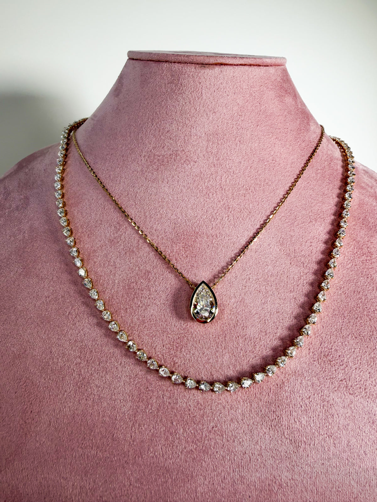 Bezel Two Carat Solitaire Diamond Necklace