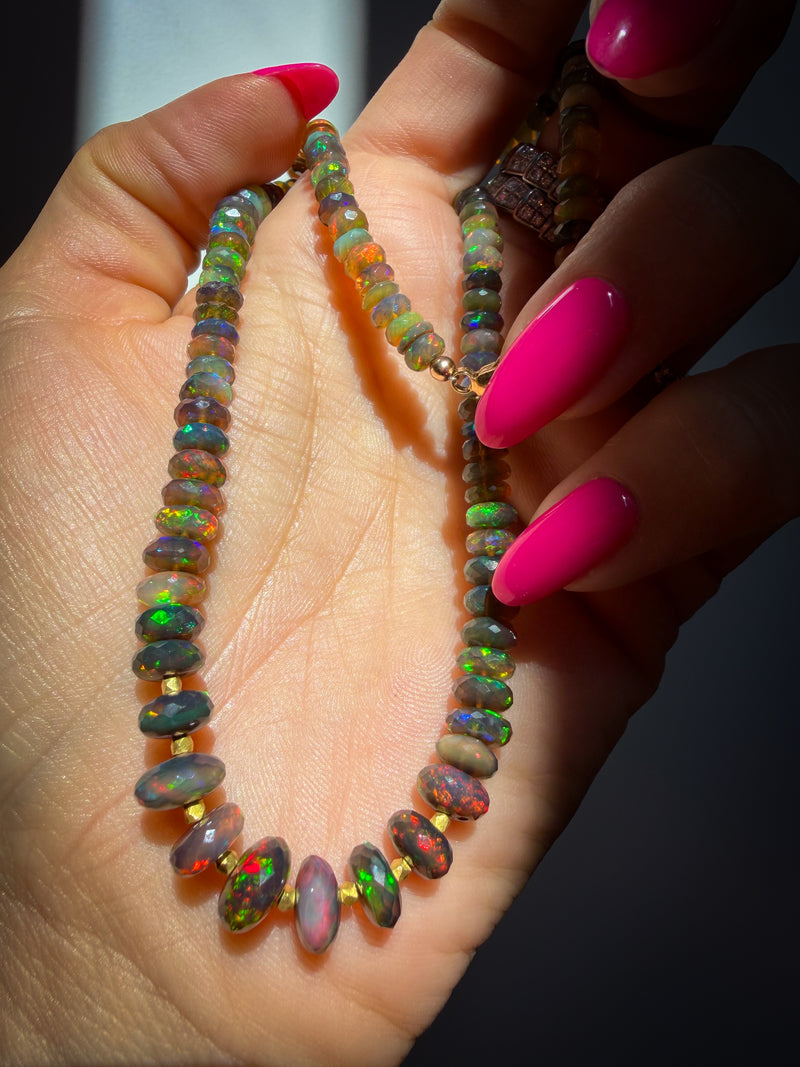 Midnight Fire Opal Necklace