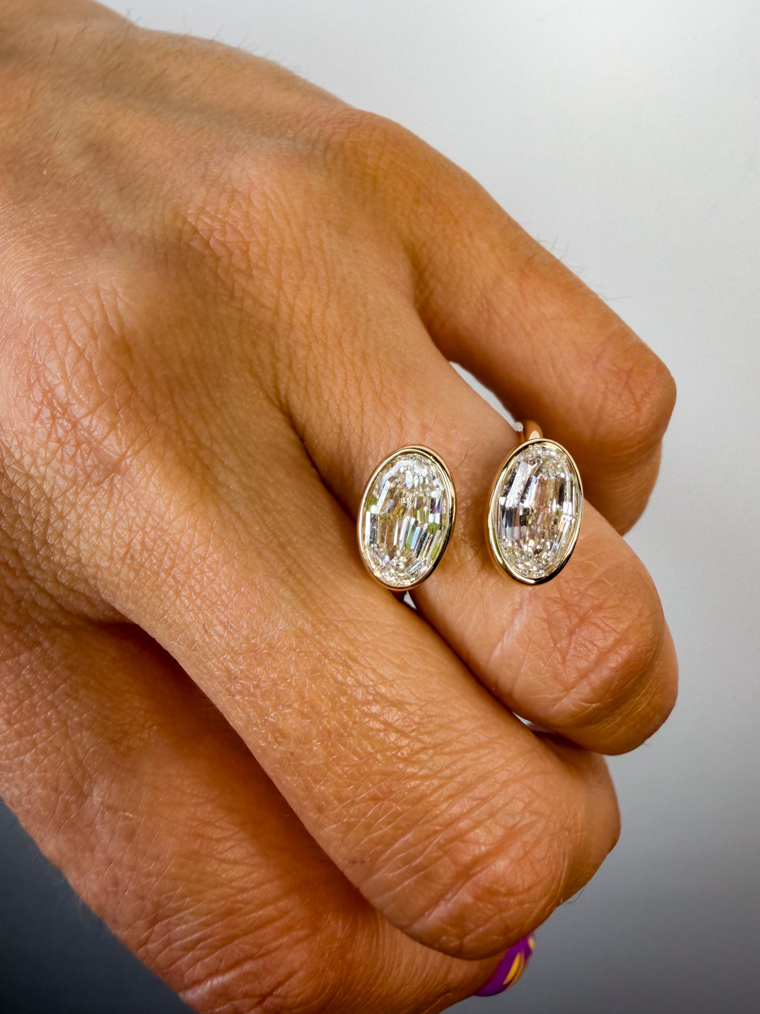 The Duo Step Cut Oval Ring