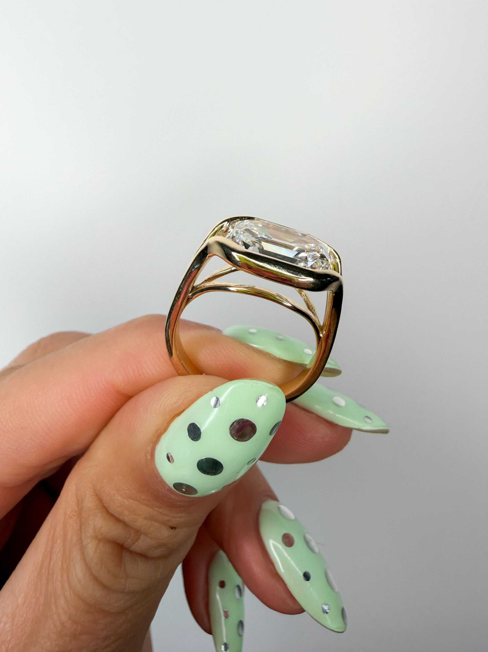 Heirloom Antique Emerald Bezel Ring