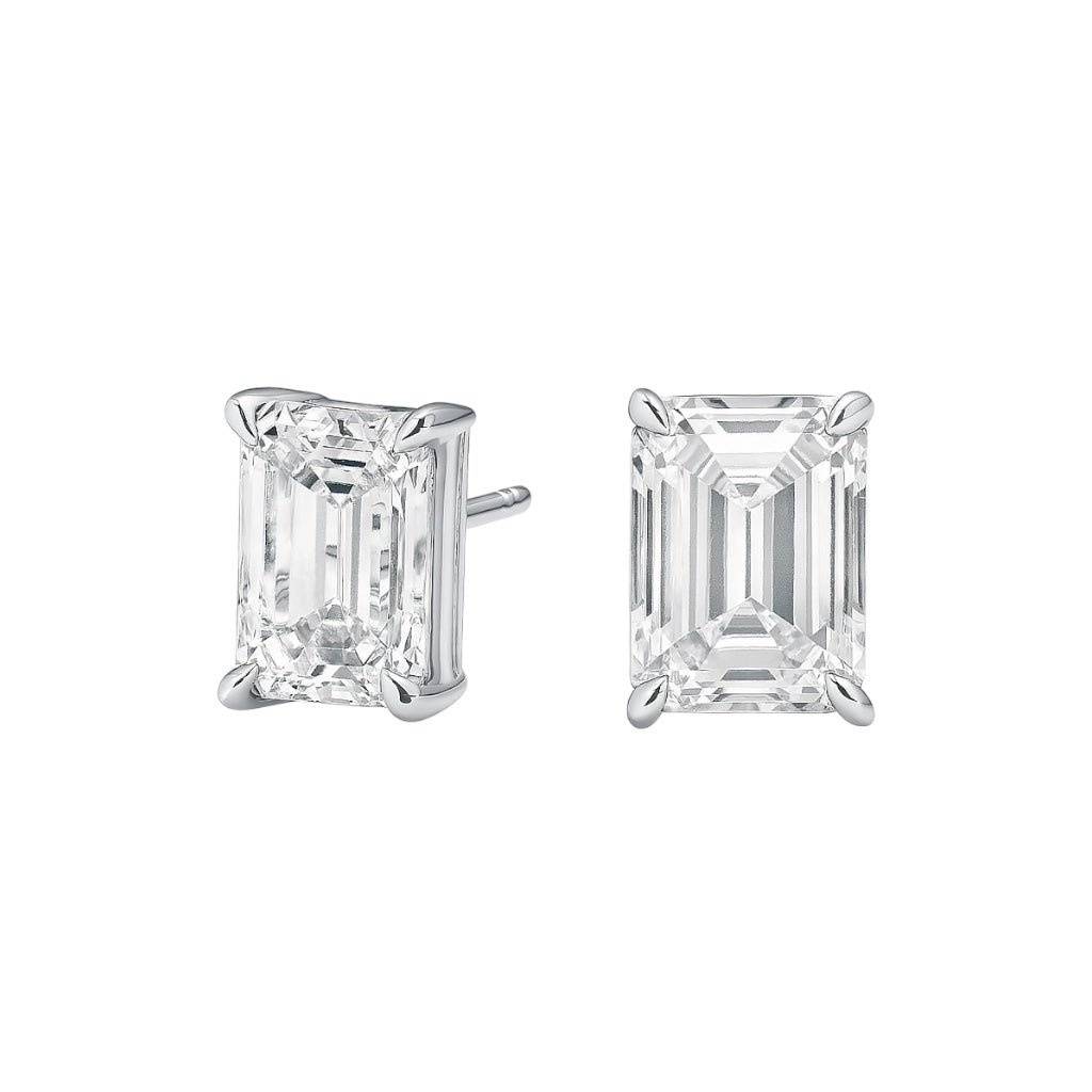 The Quiet Flex - Emerald Cut 6ctw Diamond Studs