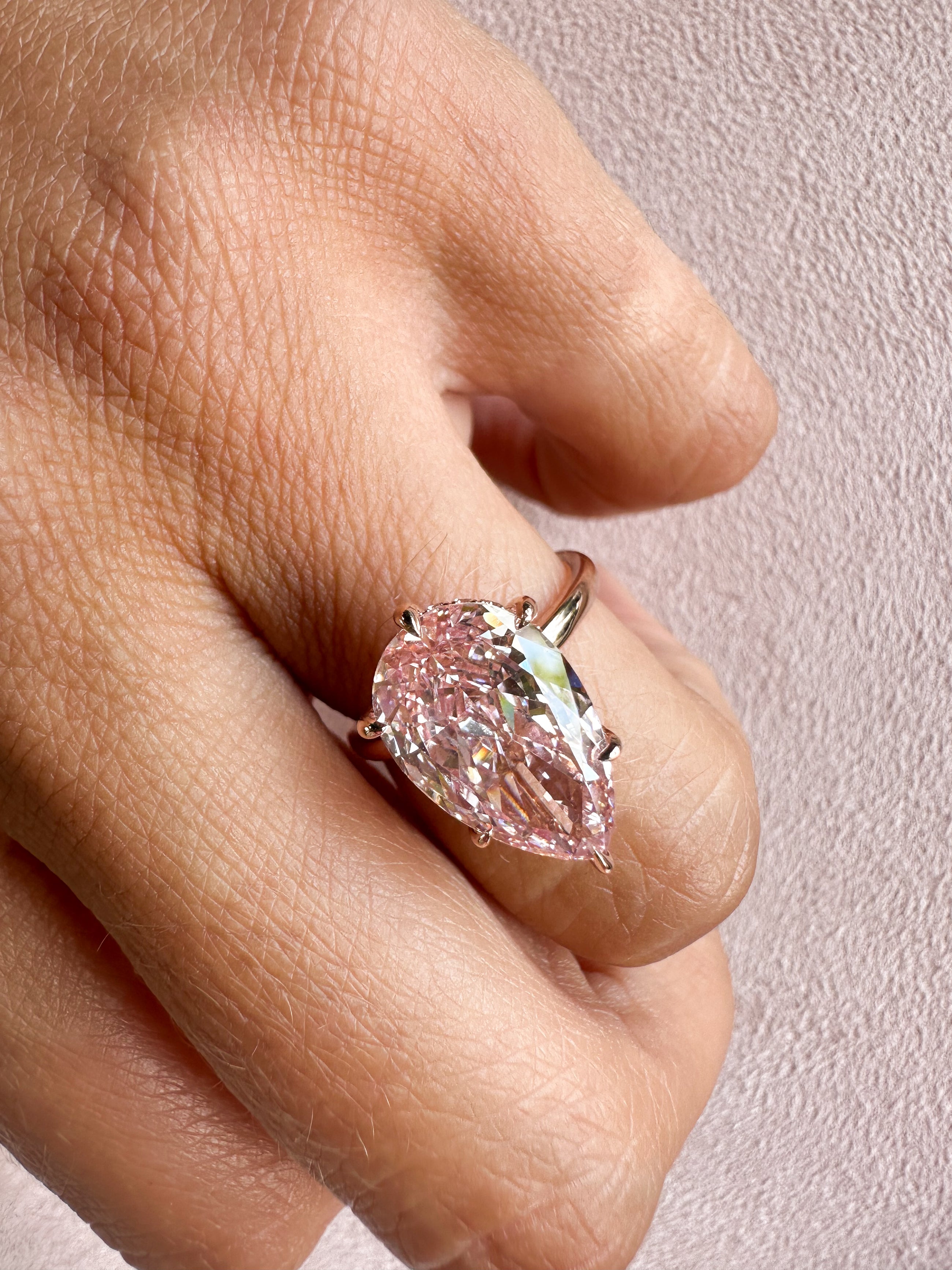The Pink Pear Diamond Ring