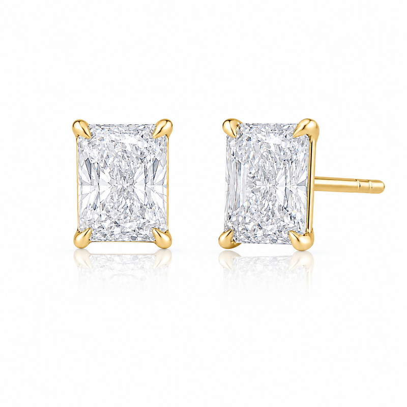 The Elite Radiant Cut 2ctw Diamond Studs