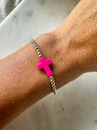 Pink Cross Bracelet