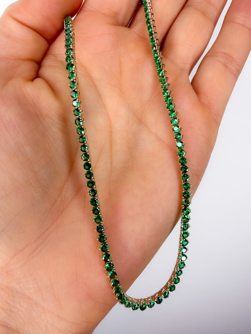 The Clover Green Tennis Necklace