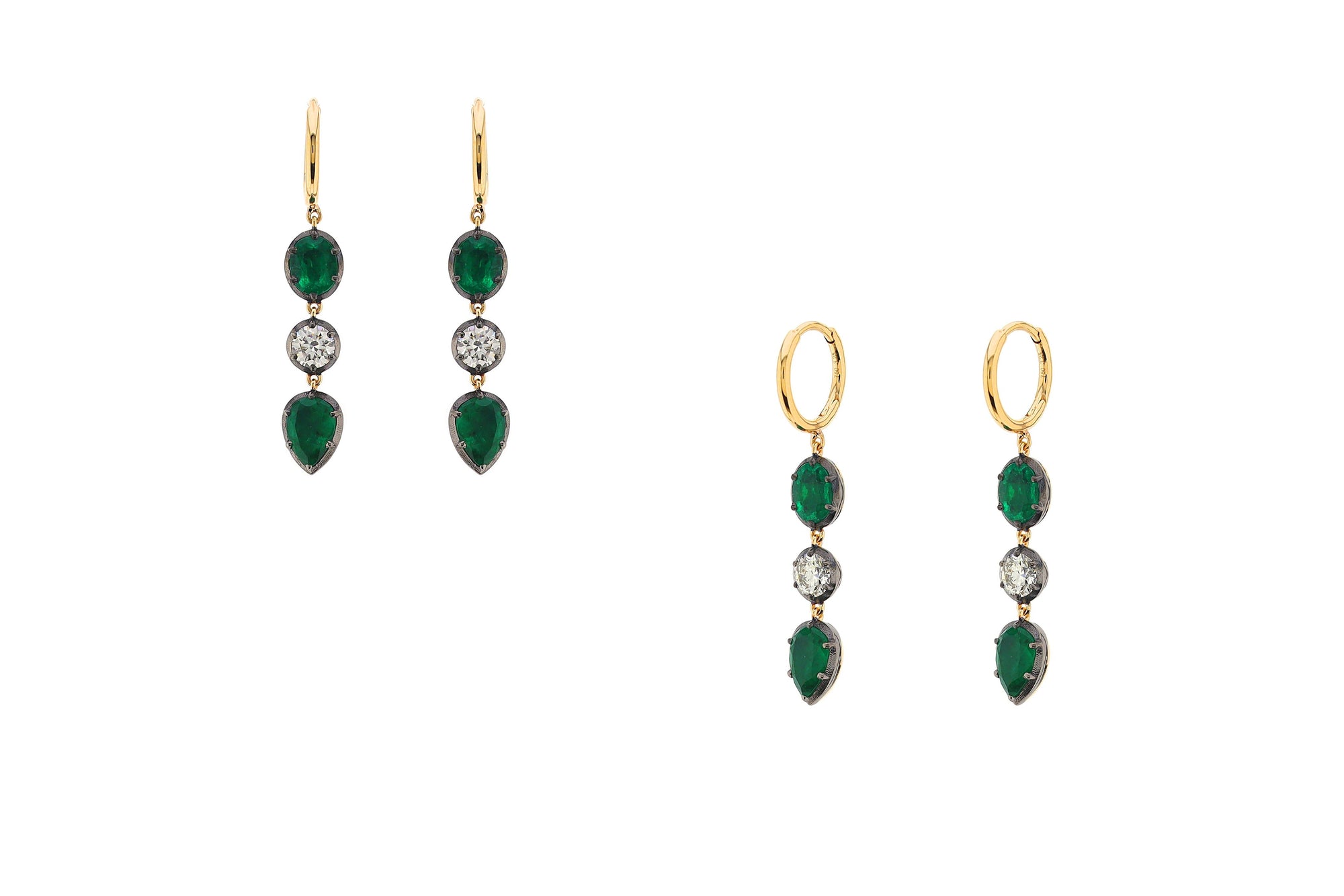 Seraphine Trio Emerald Earrings