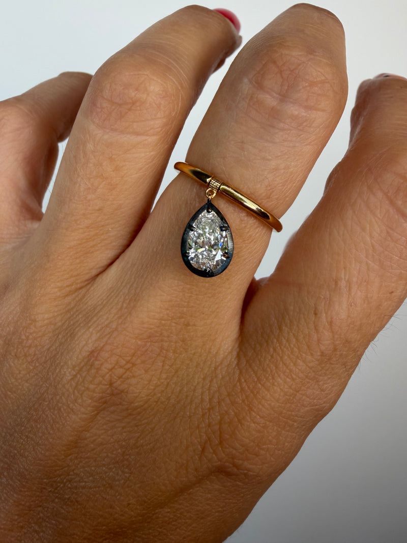 The Seraphine Pear Dangly Ring