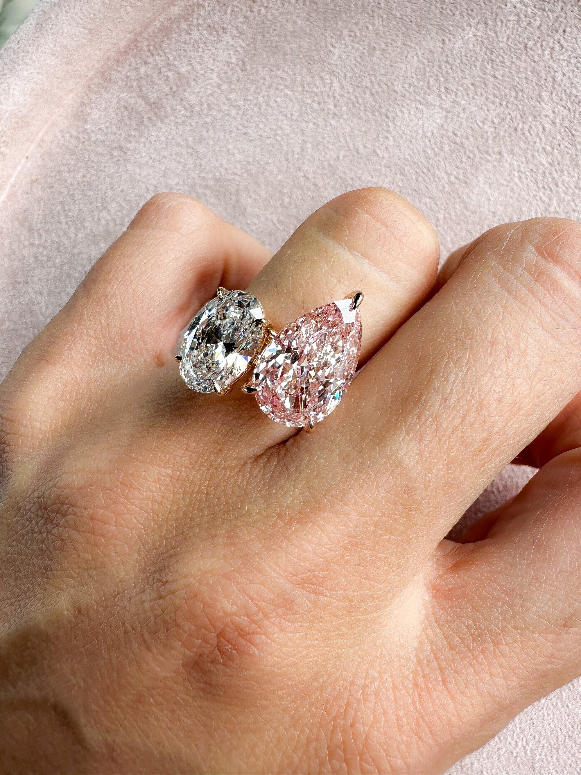 The Pink Pear Diamond Ring
