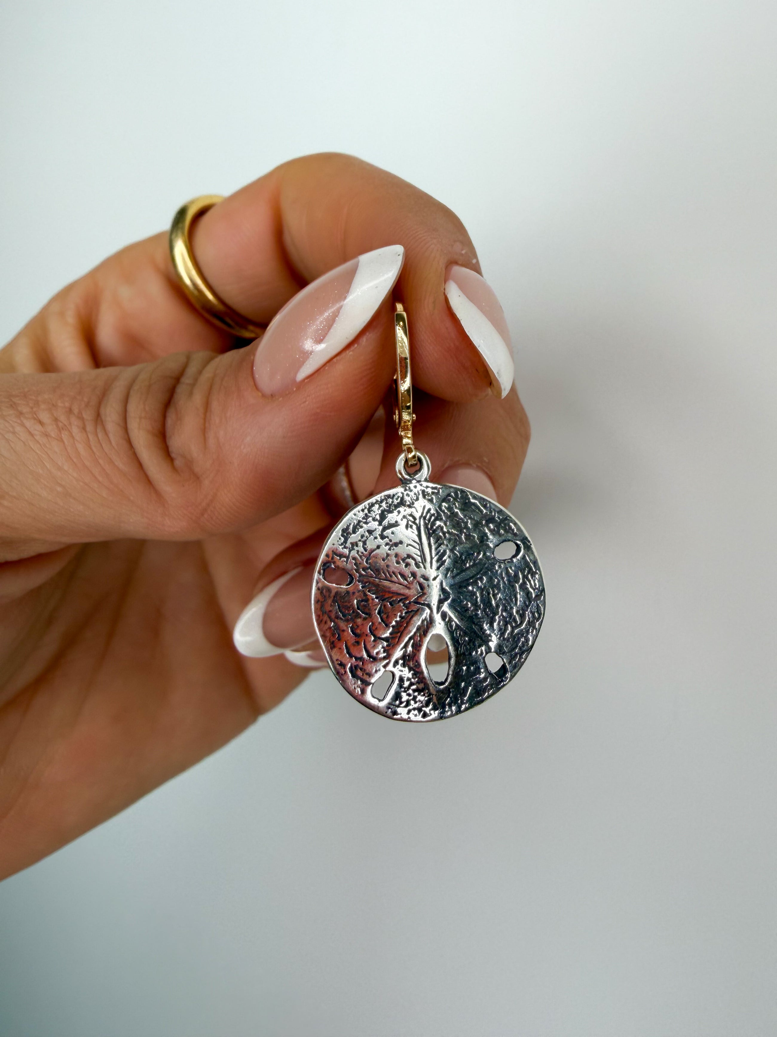 Silver Sand Dollar Earrings