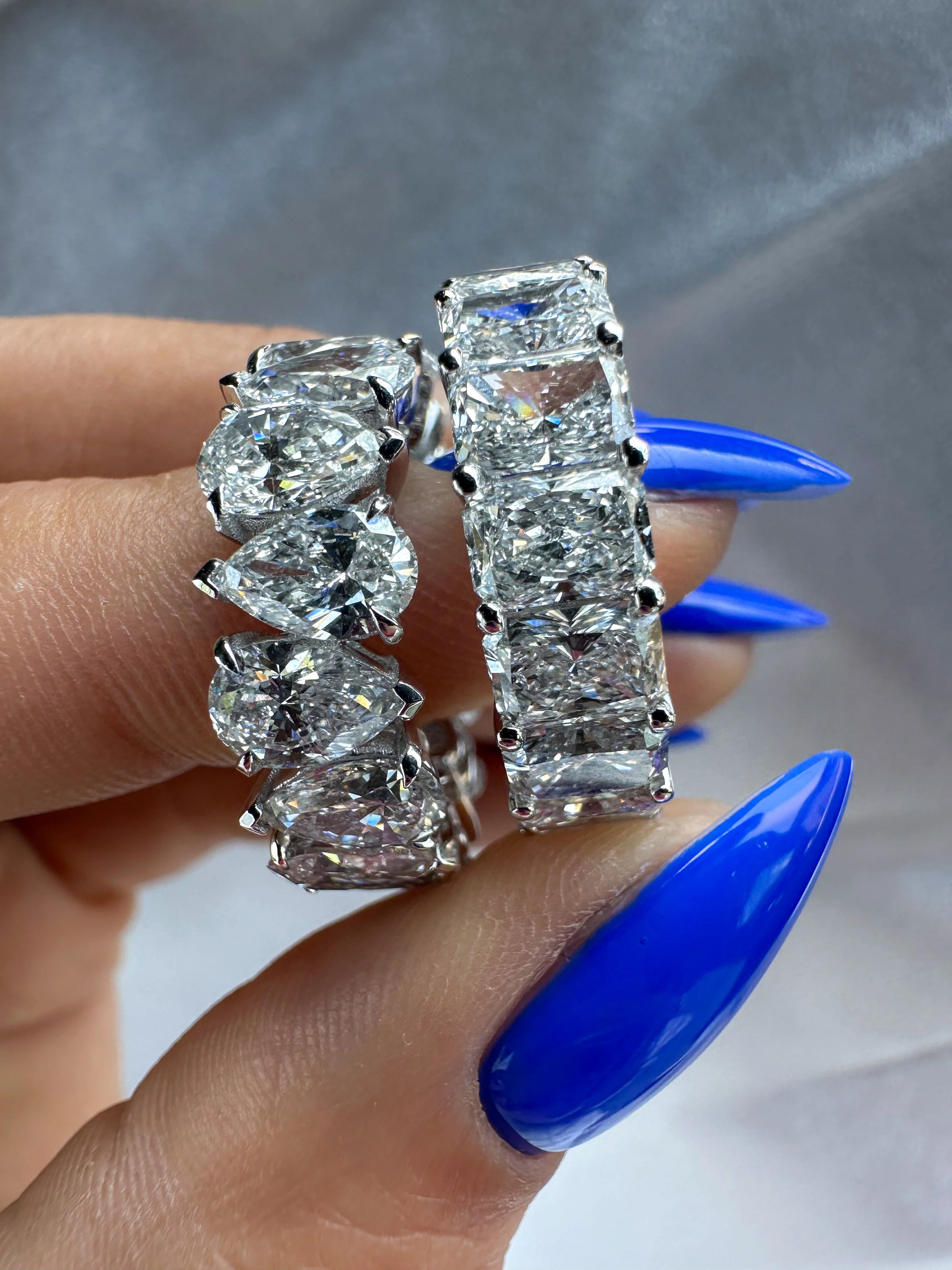 The Alternating Pear Diamond Eternity Band