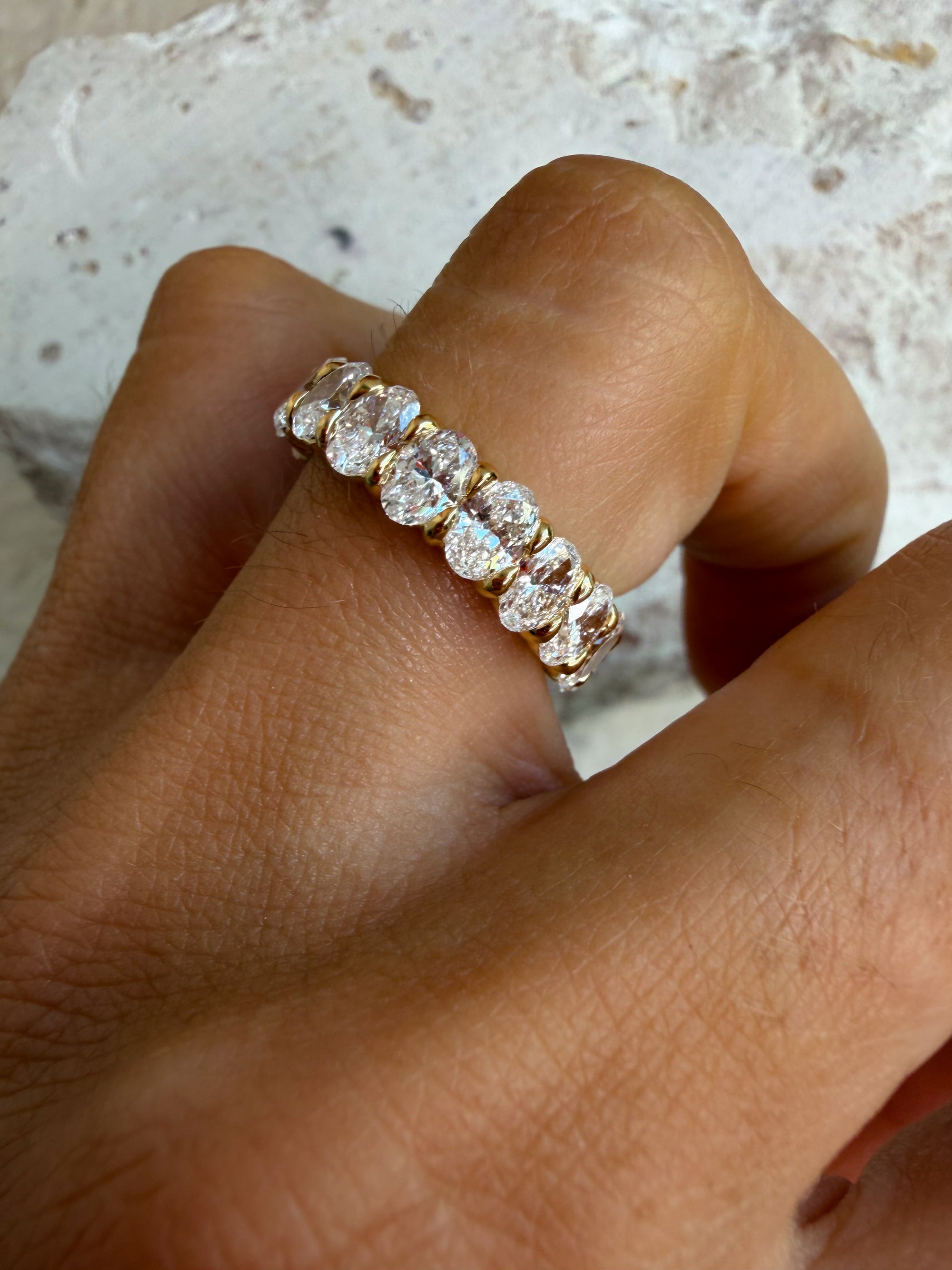Low Profile Oval Eternity Band