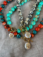 Agate Starburst Necklace ~ Dalmatian