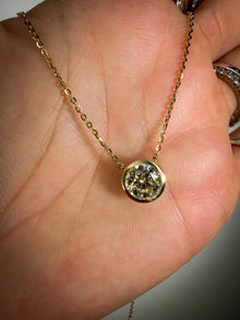 Bezel Two Carat Solitaire Diamond Necklace