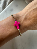 Pink Cross Bracelet